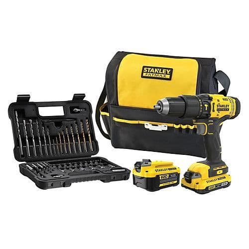 Stanley Fatmax sladdlös slagborr SFMCD711DMA-QW V20 sortiment 18V - 2Ah + 4Ah + tillbehör