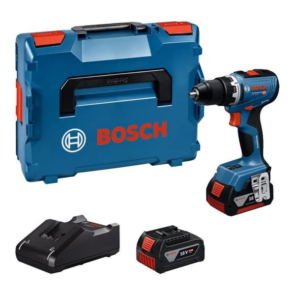 Batteridrill GSR 18V-65 - BOSCH - med 2 batterier 18V 5.0Ah - laddare - L-Boxx - 06019N3203