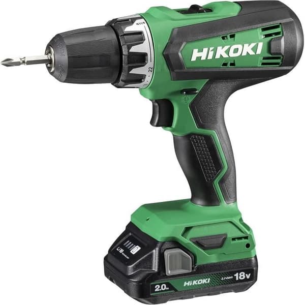 HiKOKI DS18DFWCZ Sladdlös skruvdragare DS18DF Li-ion, 18 V, 2 hastigheter, 53 Nm, LED-lampa, väska, med 2 batterier 2,0 Ah och laddare.