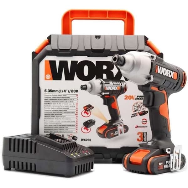 WORX Sladdlös slagskruvdragare 20V-2Ah-WX291 - 170 Nm - 6,35 mm HEX
