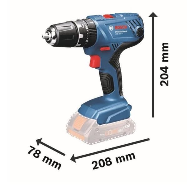 Bosch Professional GSB 18V- 21 slagborr + 2 2,0Ah batterier + GAL 1820 laddare - 06019H1109
