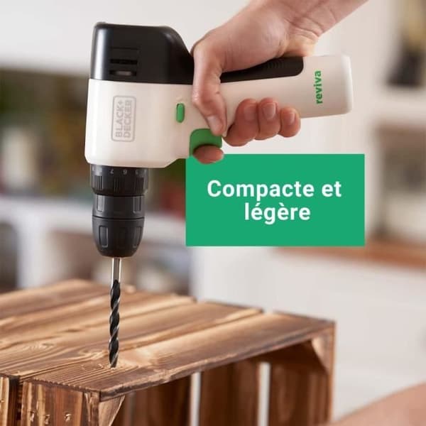 BLACKDECKER Borrskruvdragare 12V REVIVA med Inbyggt Batteri 1.5Ah 80 Tillbehör och verktygslåda med organisatörer 12.5 REVD
