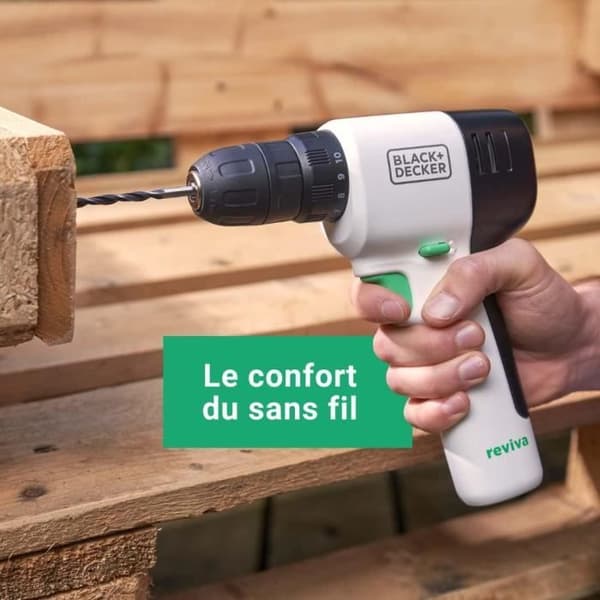 BLACKDECKER Borrskruvdragare 12V REVIVA med Inbyggt Batteri 1.5Ah 80 Tillbehör och verktygslåda med organisatörer 12.5 REVD