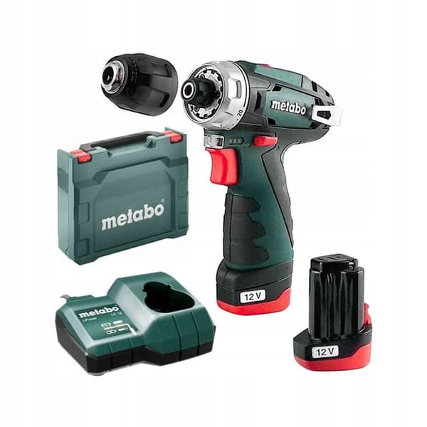 Sladdlös borrskruvdragare - METABO - 600984500 - 12V - 2 batterier 2Ah - Laddare ingår