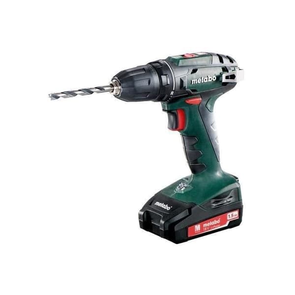 Borrskruvdragare - METABO - BS 18 - 18V - 2 1,5 Ah batterier - Trä - Professionell
