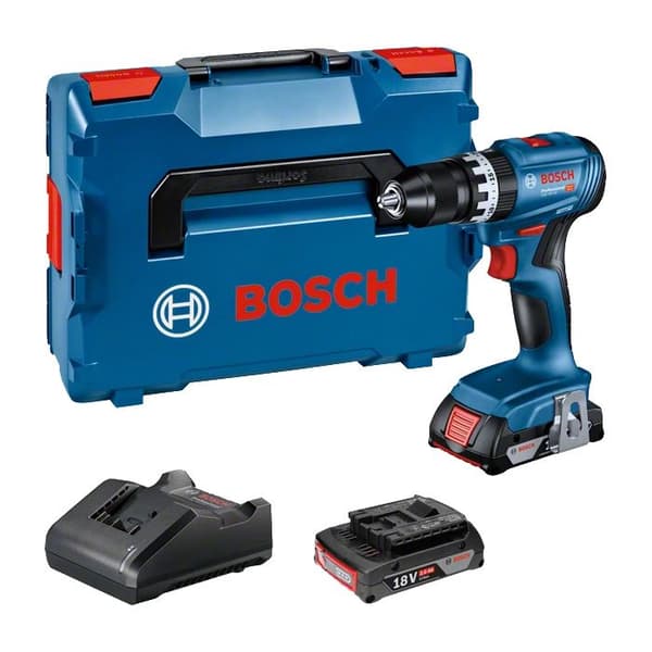 Slagborrmaskin - Bosch - GSB 18V-45 - Trådlös - 2 Li-ion-batterier 2,0 Ah - 18 volt