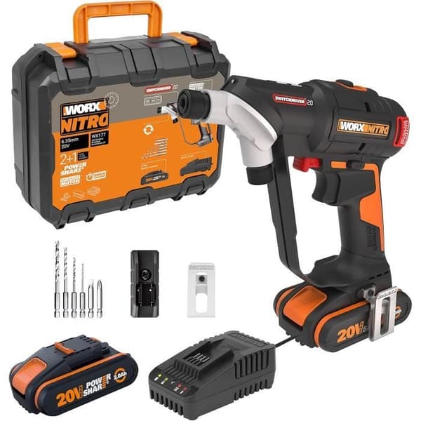 WORX NITRO Trådlös Borstless Borrskruvdragare 20V WX177 SwitchDriver