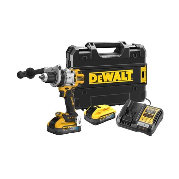 Borren, slagborrmaskin 18V borstlös - DEWALT - med 2 batterier 18V 5.0Ah - låda - DCD1007H2T-QW