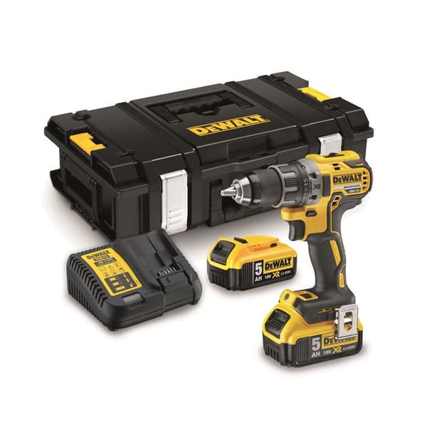 18V XR borrmaskin + 2 5Ah batterier + laddare + TSTAK box - DEWALT - DCD791P2-QW