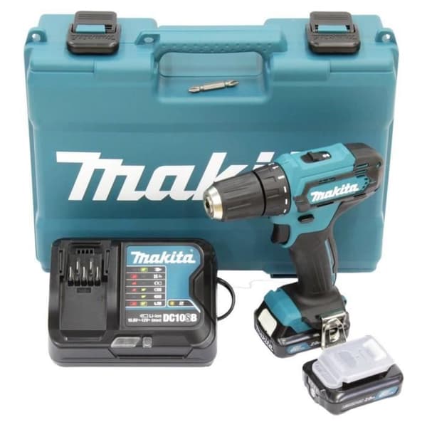 Sladdlös borrmaskin - Makita - DF333DSAE - 2 laddningsbara batterier - 10,8 V - 2Ah