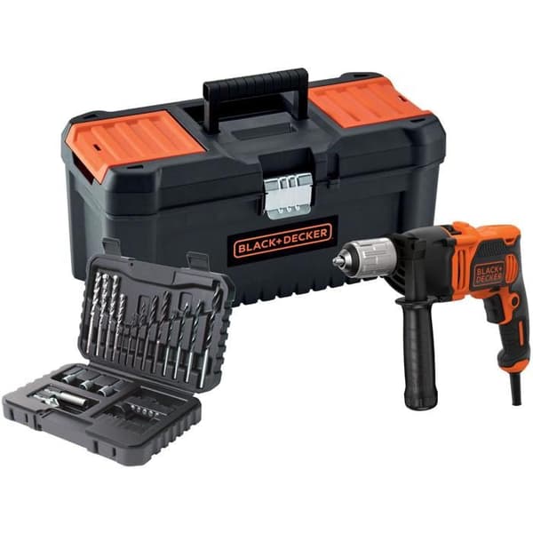 BLACK+DECKER BEH850KA32-QS Hammarborr med sladd - 850W - 54 400 cps/min - 32 tillbehör - Djupguide - Handtag