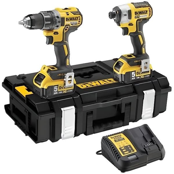 DeWalt - Kit med 2 maskiner 18V 2x5Ah Li-Ion slagborr + slagdrivare - DCK266P2