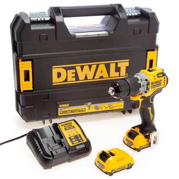 DeWalt - 12V XR 2x2Ah Li-Ion 10mm borstlös slagborrmaskin med fodral