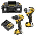Miniatyrbild 4 av 4: Pack borrskruvdragare med slag + stansskruvdragare DeWalt - DCD701 - DCF801 - 12V - 2x3.0Ah