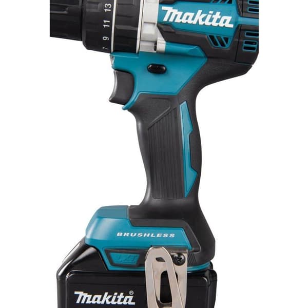 18V slagborrmaskin + 2 5Ah batterier + laddare + MAKPAC box - MAKITA - DHP484RTJ