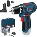Miniatyrbild 1 av 2: Bosch Professional GSR 12V-15 borrmaskin + 2 batterier 4Ah &amp; 2Ah + laddare + 39 tillbehör + väska