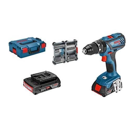 Bosch Professionell sladdlös borrhammare GSB 18 V-28 (18V, 2 batterier 2,0 Ah, med tillbehörssats 35 p 06019H400