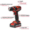 Miniatyrbild 2 av 5: Einhell Borrskruvdragare utan sladd TC-CD 18/35 Li (1x1,5 Ah) Power X-Change (18V, 35Nm moment) Levereras med batteri 1,5Ah och laddare