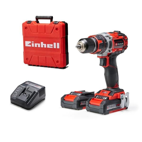 Einhell Professional Borrskruvdragare TP-CD 18/50 Li-i BL Power X-Change (18V) Levereras med 2 Batterier 2Ah och Laddare