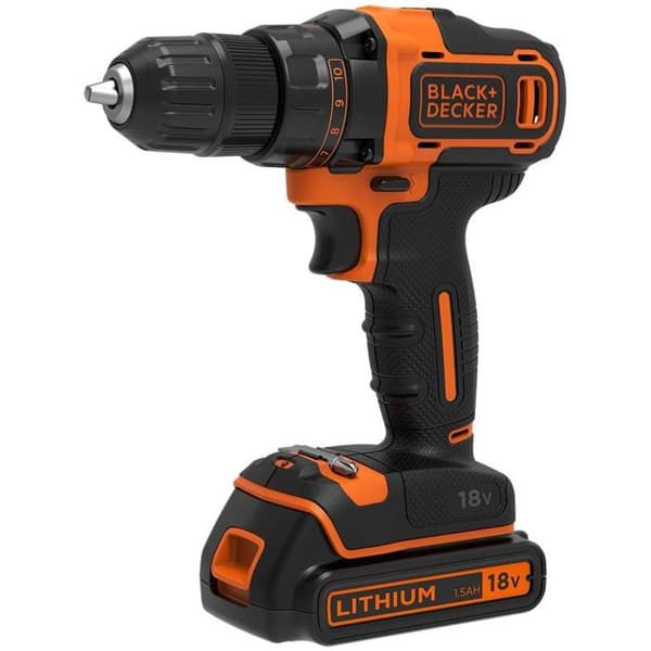 Black &amp; Decker BDCDD186B sladdlös 2-växlad borrmaskin 18V 2x batterier
