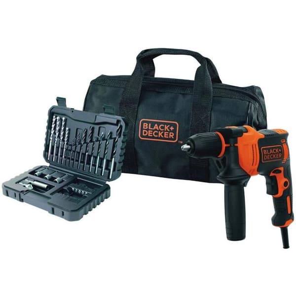 BLACK+DECKER 710W slagborr med sladd (Levereras i förvaringsväska + 32 tillbehör) - BEH710SA32-QS