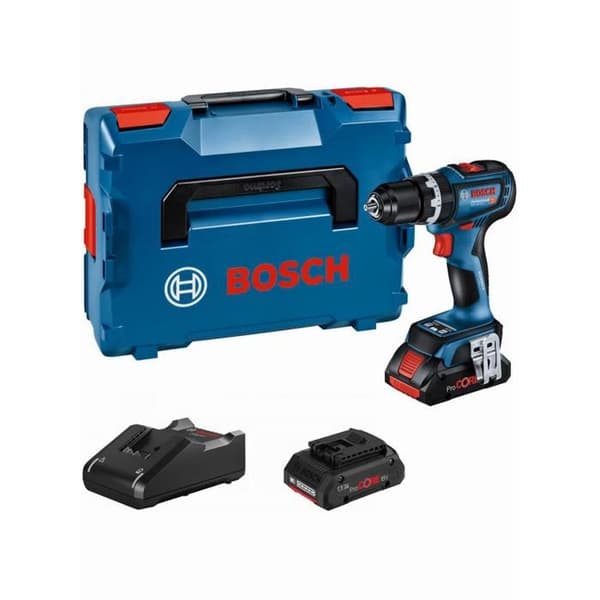 GSB 18V-90 C BOSCH slagborrmaskin - 2 batt. 4Ah Procore + GAL 18V-40 + L-Boxx box - 06019K6104