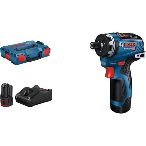 12V GSR 12V-35 HX borrmaskin + 2 x 3Ah batterier + laddare + L-BOXX fodral - BOSCH - 06019J9100