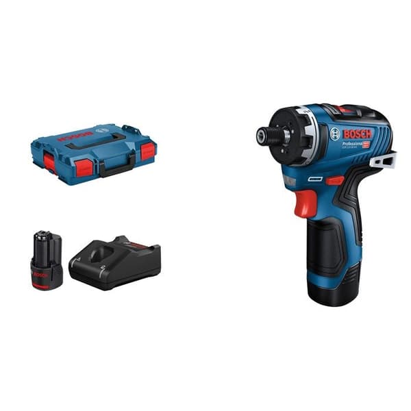12V GSR 12V-35 HX borrmaskin + 2 x 3Ah batterier + laddare + L-BOXX fodral - BOSCH - 06019J9100
