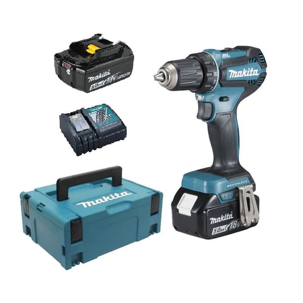 Borrskruvmejsel - MAKITA - DDF485RTJ - 18V - 2 BL1850B batterier - DC18RC laddare