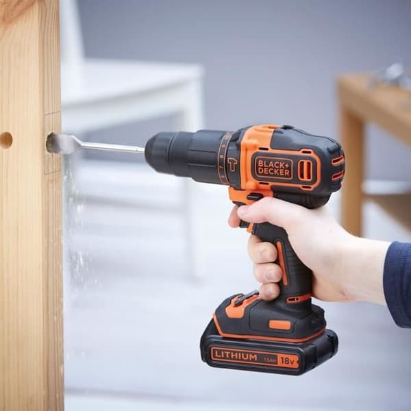 Sladdlös slagborr - BLACK & DECKER - BDCHD18S32-QW - 18 V - 1 1,5 Ah batteri