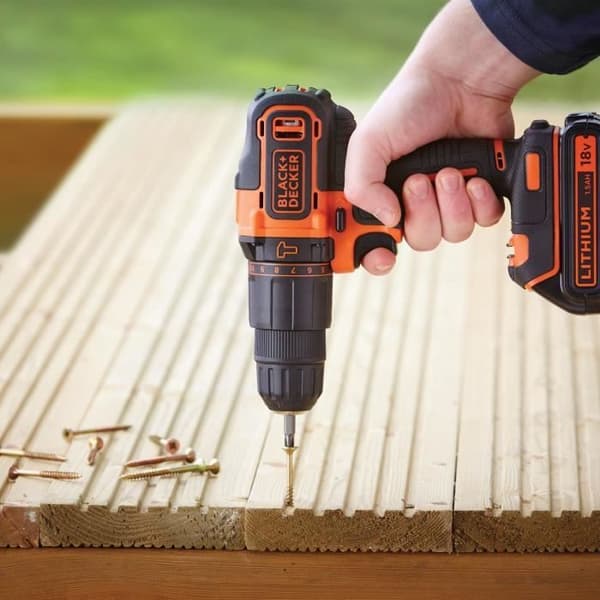 Sladdlös slagborr - BLACK & DECKER - BDCHD18S32-QW - 18 V - 1 1,5 Ah batteri