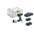 Miniatyrbild 1 av 6: 18V T18+3HPC 4.0 I-Plus borrskruvmejsel + 2 4Ah batterier + laddare + Systainer SYS3 - FESTOOL - 576446