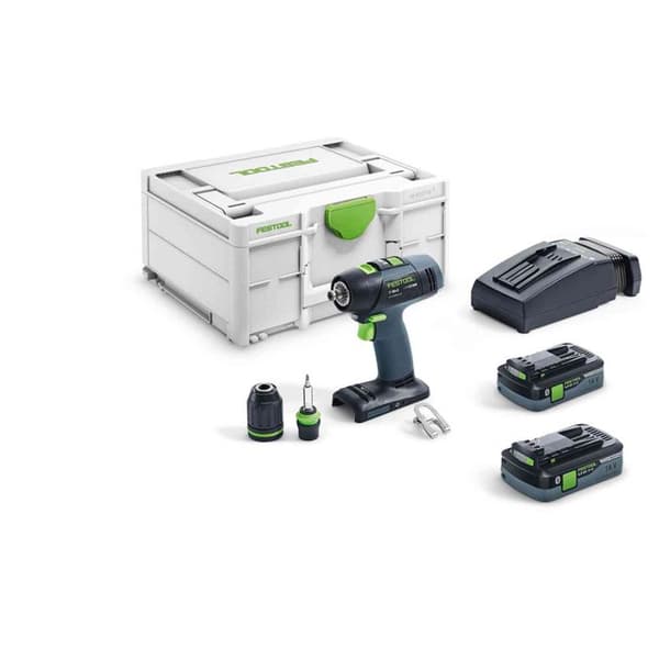 18V T18+3HPC 4.0 I-Plus borrskruvmejsel + 2 4Ah batterier + laddare + Systainer SYS3 - FESTOOL - 576446