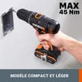Miniatyrbild 3 av 4: Sladdlös borrskruvdragare - WORX - WX108.9 - 20V - 40Nm - 13mm chuck