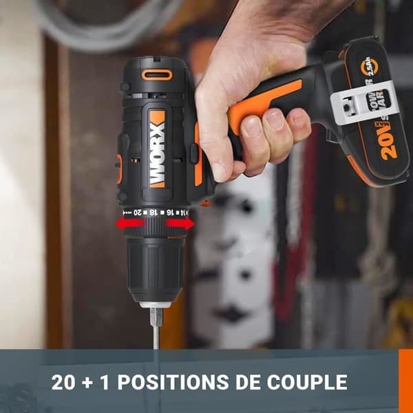 Sladdlös borrskruvdragare - WORX - WX108.9 - 20V - 40Nm - 13mm chuck