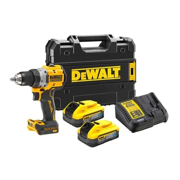 Borrskruvdragare 18V 90 Nm - DEWALT - med 2 batterier 18V 5.0Ah - laddare - koffert - DCD800H2T-QW