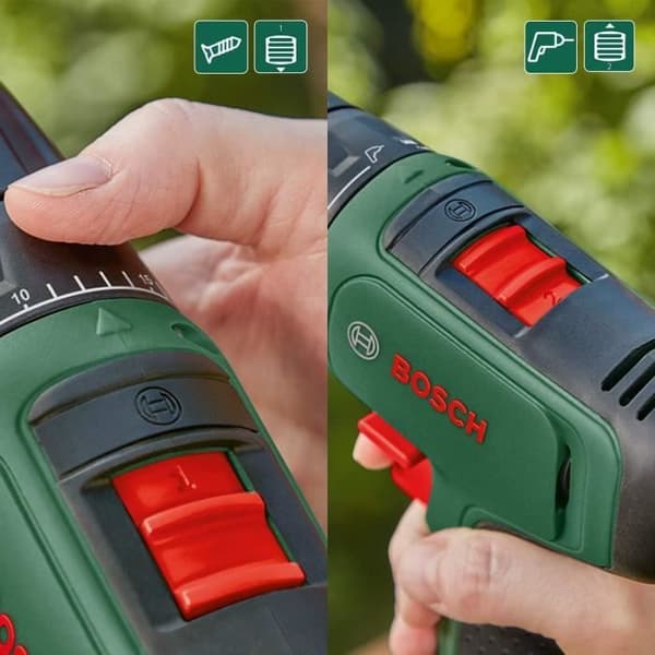 Bosch Hem och Trädgård Sladdlös borrskruvdragare EasyDrill 1200 batteri 2,0 Ah, 12 Volt system, borrmaskinsset och borrrset,