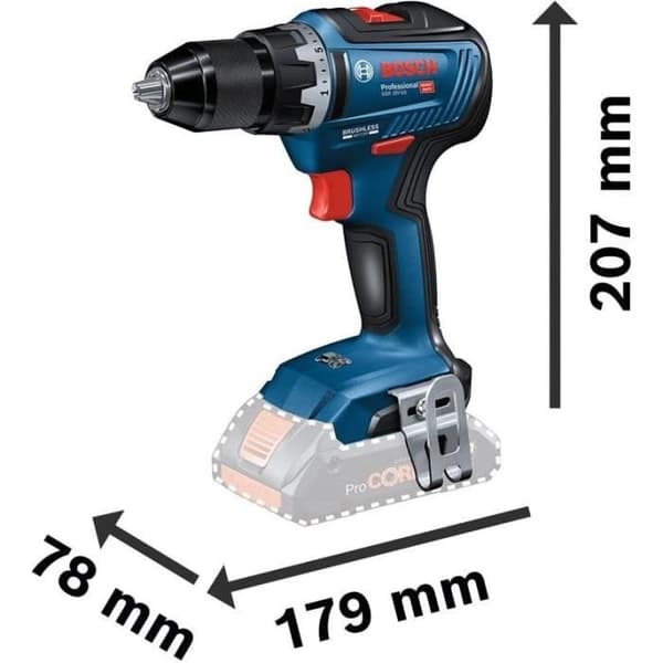 Bosch Professional GSR 18V-55 borrskruvmejsel - 2 2,0Ah batterier - GAL 18V-40 laddare