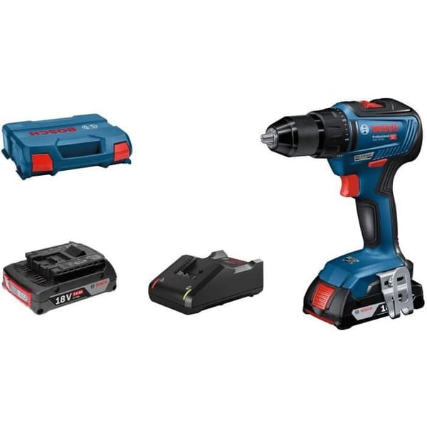 Bosch Professional GSR 18V-55 borrskruvmejsel - 2 2,0Ah batterier - GAL 18V-40 laddare