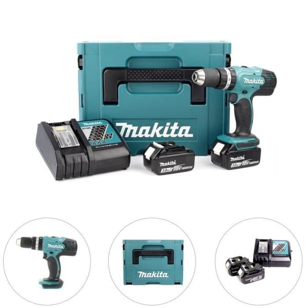 Slagskruvdragare 18V LXT (2x3,0 Ah) i MAKPAC - MAKITA DHP453RFJ