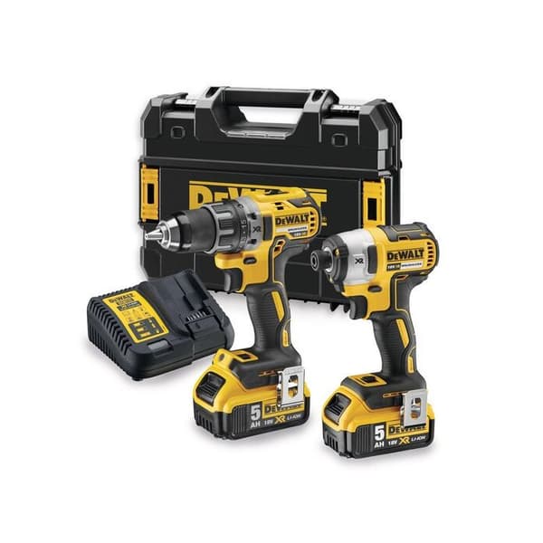 Kit 2 18V verktyg: Borrskruvdragare COMPACT (DCD791) + slagskruvdragare (DCF887) DEWALT DCK268P2T