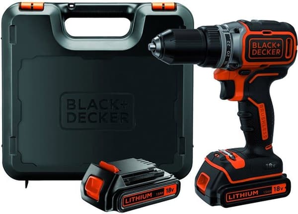 Sladdlös borrskruvmejsel - BLACK+DECKER - BL186KB-QW - 2 hastigheter - 13 mm - 52 N m - 2 18 V batterier