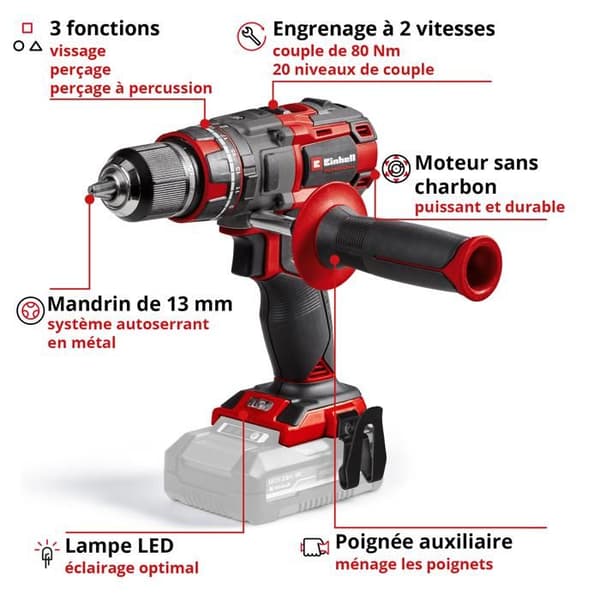 Einhell Professional Slagskruvdragare TP-CD 18/80 Li-i BL-Solo Power X-Change (18V) Levereras utan batteri och laddare.
