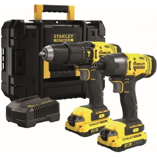 Kit för slagborr - STANLEY FATMAX - 18V - 2 litiumbatterier - Laddare - Väska