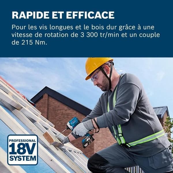 Batteridriven slagdragare - Bosch - GDR 18V-215 - 215 Nm - 3 300 varv/min - Kompakt och kraftfull