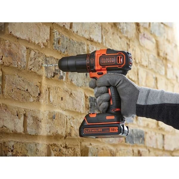 Sladdlös slagborrskruvdragare - Black & Decker - BDCHD18KB - 2x 18V-batterier - 2 hastigheter - 10 momentinställningar