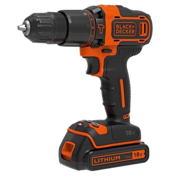 Sladdlös slagborrskruvdragare - Black & Decker - BDCHD18KB - 2x 18V-batterier - 2 hastigheter - 10 momentinställningar