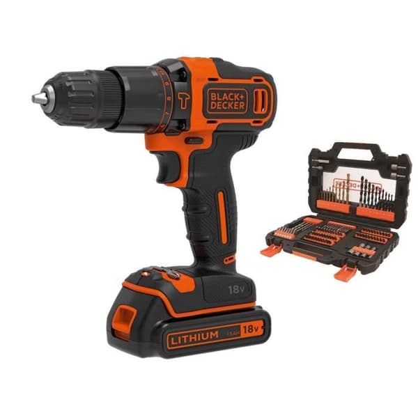 Sladdlös slagborrskruvdragare - Black &amp; Decker - BDCHD18KB - 2x 18V-batterier - 2 hastigheter - 10 momentinställningar