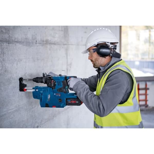 Bosch Professional GBH 18V-28CF 3,3J slagborrmaskin med GDE 18V-16 suganordning, 2 ProCore 8,0Ah batterier, laddare, Llbox 0611921003