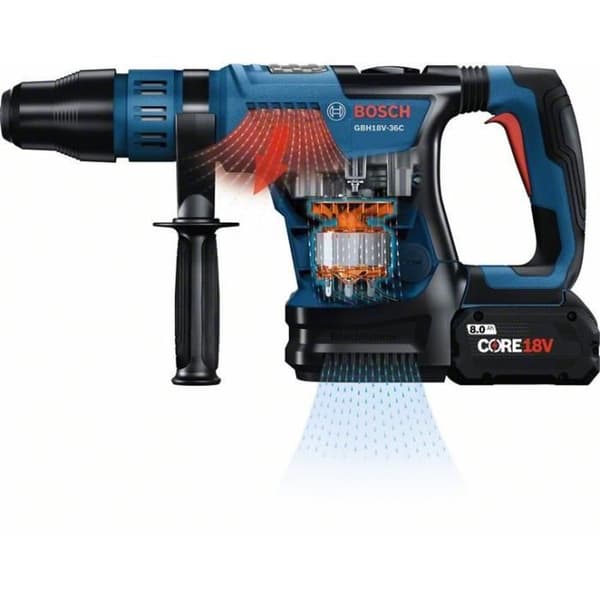 Bosch Professional Biturbo 18V-36C GBH SDS-Max Slagborrmaskin + 7J + 2 Procore 5,5Ah Batterier + Laddare + Väska - 0611915003